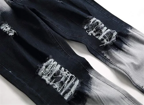 Miniatura 4 de Pantalones para hombres entalle ajustado rasgados