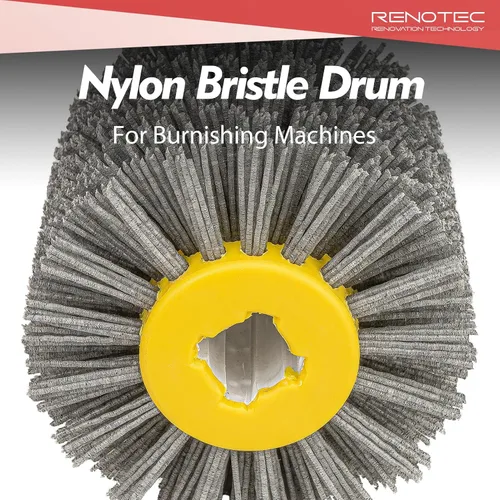 Miniatura 3 de Tambor de cerdas de nylon, #60, para remoción de escala y óxido, 4.33" x 4", 110x100mm, para máquina pulidora bruñidora