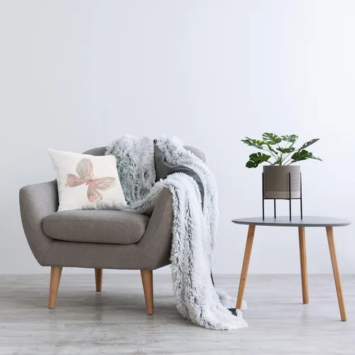 Miniatura 2 de Stupell Industries Nan Throw Pillow, diseño de mariposa monarca rosa, 18 x 18 pulgadas