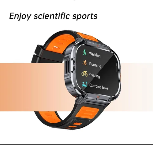 Miniatura 6 de Loluka Reloj inteligente de pantalla grande para hombres, reloj inteligente militar HD de 2.0 pulgadas con linterna LED 5ATM, resistente al agua
