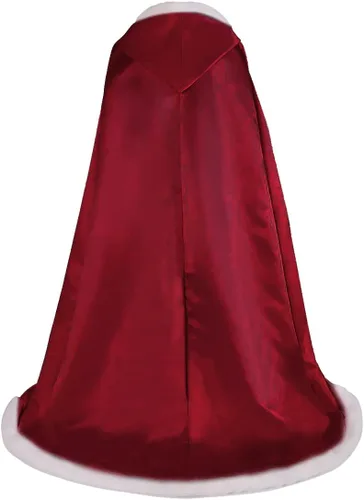 Miniatura 3 de Capa de boda para capucha nupcial, capa de piel para mujer, poncho de longitud completa