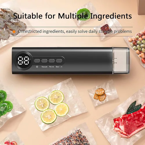 Miniatura 3 de Máquina selladora al vacío multifuncional, incluye función de extracción externa, perfecta para conservas, almacenamiento al vacío y organización