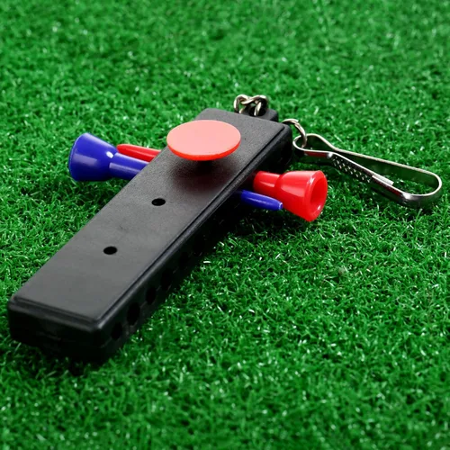 Miniatura 2 de MUXSAM Soporte para camiseta de golf negro para bolsa, paquete de 1 bolsa de golf con 12 agujeros en T, 3 agujeros para marcadores de bola, llavero
