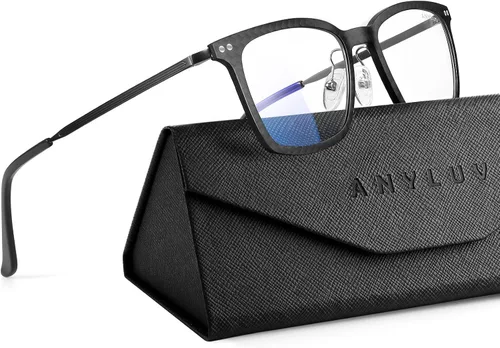 Miniatura 14 de ANYLUV Gafas de luz azul para hombre Gafas de bloqueo de luz azul: gafas ligeras de luz azul de fibra de carbono antifatiga regalo