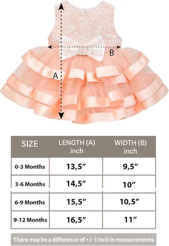 Miniatura 8 de Lilax Vestido de encaje floral para bebé, conjunto de vestido de tutú de tul en capas