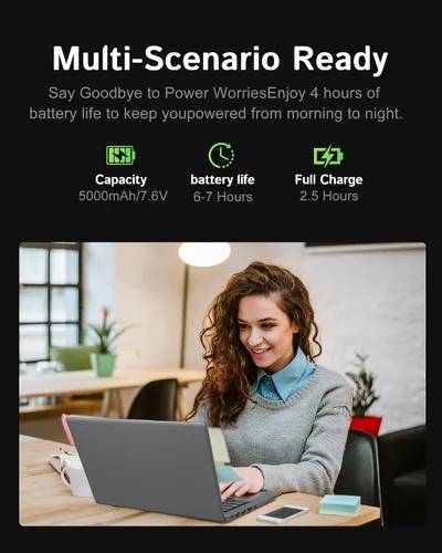 Miniatura 8 de Laptop de 15.6 pulgadas con Pentium Gold 6500Y (hasta 3.4 GHz), 8 GB de RAM 256 GB SSD, 1080P Full HD, USB-C, WiFi 5, BT5.0, computadoras portátiles