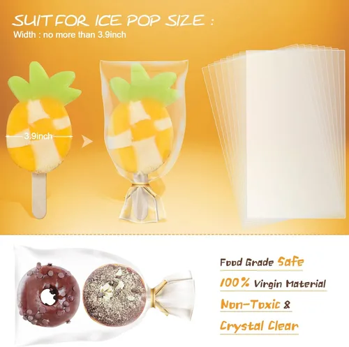 Miniatura 3 de Shappy 200 bolsas de celofán de 4 x 6 pulgadas, juego de 100 bolsas transparentes para golosinas con 100 lazos torcidos, bolsa de plástico