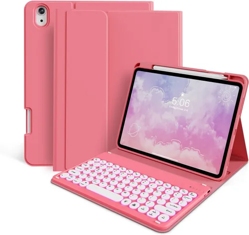 Miniatura 12 de Funda para teclado kenke para iPad de 10.ª generación (10.9 pulgadas 2022) / iPad A16 de 11.ª generación (11 pulgadas 2025) con soporte para lápiz