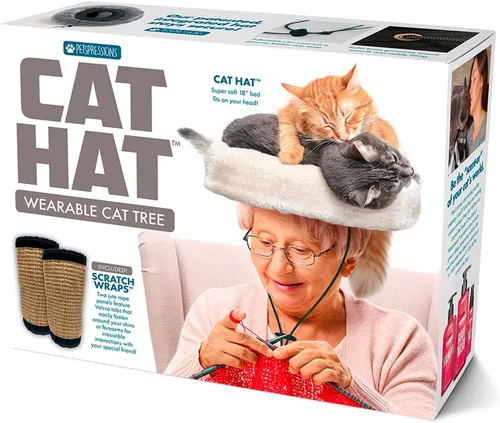 Prank-O - Caja de regalo con sombrero de gato, divertida caja de regalo para amantes de los gatos, cumpleaños, vacaciones y elefante blanco,