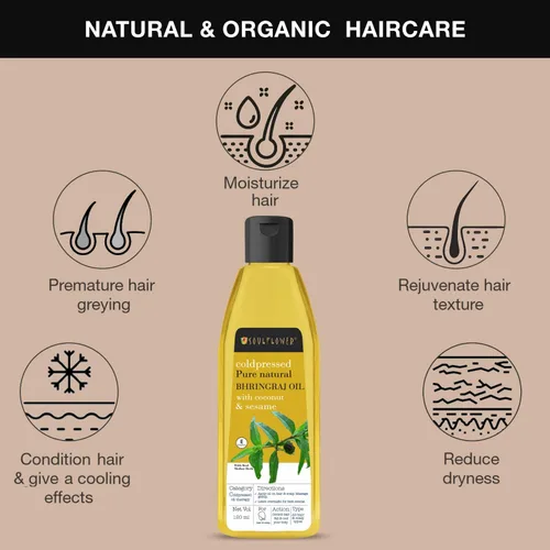 Miniatura 6 de Soulflower Bhringraj - Aceite para el cabello 100% puro, natural, cuero cabelludo refrescante Coco, sésamo 4.1 fl oz