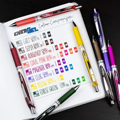 Miniatura 23 de Pentel EnerGel Pearl RTX, 0.028 in, tinta negra, caja de 12 (BL77PWP-A)