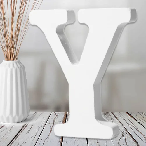 Miniatura 26 de AOCEAN Letras de madera blanca de 6 pulgadas, letras de madera sin terminar para decoración de pared, letras de pie, rebanadas, decoración