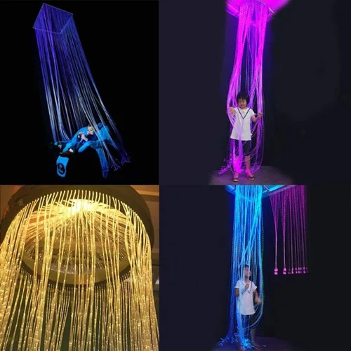 Miniatura 5 de AZIMOM 50 unids PMMA punto de flash de plástico fibra óptica filamentos luz lateral resplandor cortina cascada óptica 0.04in 6.5ft cables de fibra