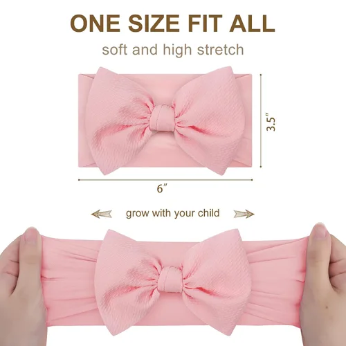 Miniatura 4 de Diademas grandes de 6 pulgadas con lazo de San Valentín hechas a mano con lazos, diademas de nailon suave de alta elasticidad, accesorios
