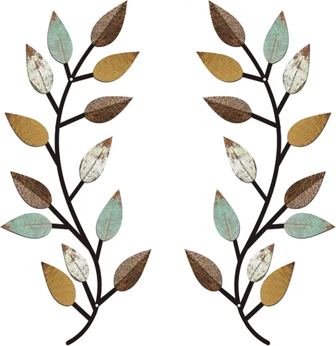 Miniatura 14 de Zhengmy 2 piezas de metal hoja de árbol decoración de pared de hoja de olivo vid hoja de olivo arte de pared sala de estar, decoración de pared