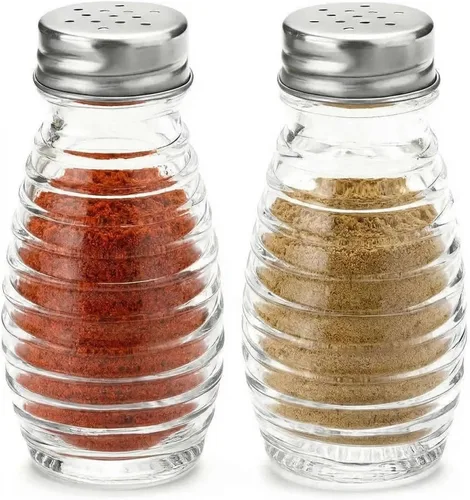 Miniatura 5 de TOPKITCHEN - Juego de 2 saleros y pimenteros, tarros de vidrio para especias con tapa de acero inoxidable, tarros de condimentos recargables a