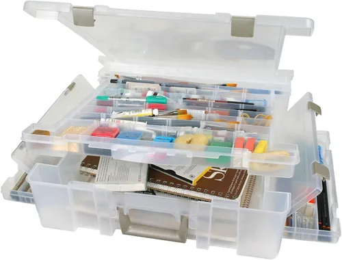 Miniatura 4 de ArtBin 6981AB Super Satchel Deluxe Base dividida, organizador grande portátil de arte y manualidades con cajones, [1] estuche de almacenamiento