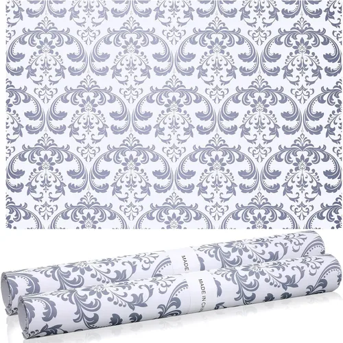 Miniatura 10 de 24 hojas de forros perfumados para cajones de 15.7 x 22.8 pulgadas, color lavanda, papel no adhesivo, estampado floral perfumado para armario