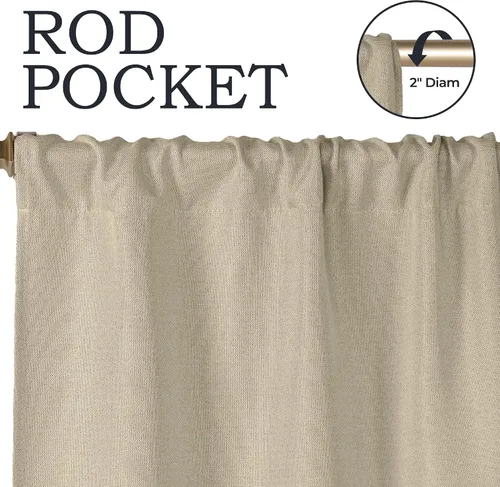 Miniatura 5 de Superior Linen Semi Blackout Curtains, Room Darkening, Bedroom, Drapes, Kitchen, Living Room Window Accents, Sun Blocking, Grommet Header, Classic