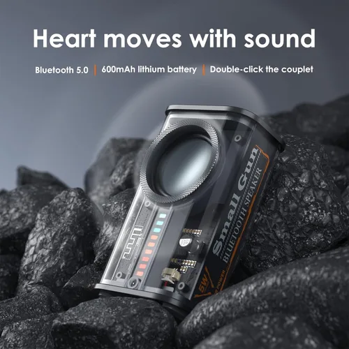Miniatura 9 de Altavoz Bluetooth portátil con luces, mini altavoz Bluetooth inalámbrico transparente con TWS, perfecto pequeño altavoz con sonido HD y bajo