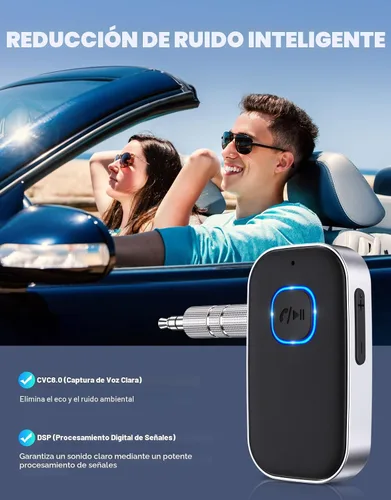 Miniatura 4 de COMSOON - Receptor Bluetooth 5.0 para auto, adaptador de auxiliar con cancelación de ruido, receptor de música para estéreo, audífonos con cable