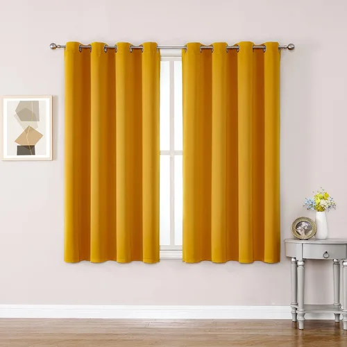 Miniatura 65 de ChrisDowa - Cortinas de cenefa pequeñas para cocina, cortinas cortas con ojales y aislamiento térmico para oscurecer la sala y habitación