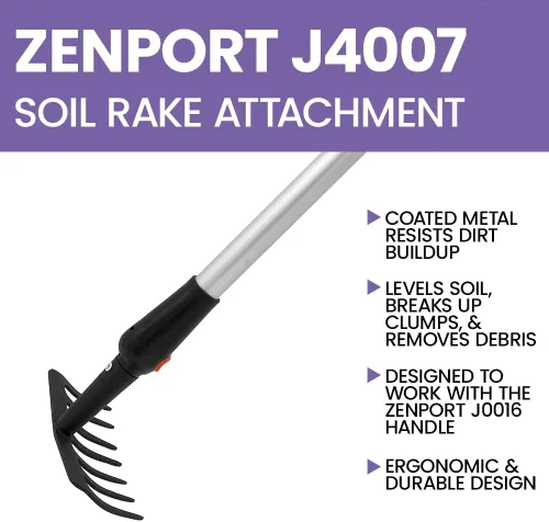 Miniatura 6 de Zenport J4007 - Accesorio para rastrillo de suelo, multiherramienta de jardín