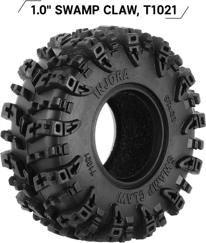 Miniatura 2 de INJORA Neumáticos 1.0 - S5 Swamp Claw Mud Terrain Neumáticos para TRX4M AX24 SCX24 FCX24 1/18 1/24 RC Crawler Car, 2.205 x 0.906 in, T1021