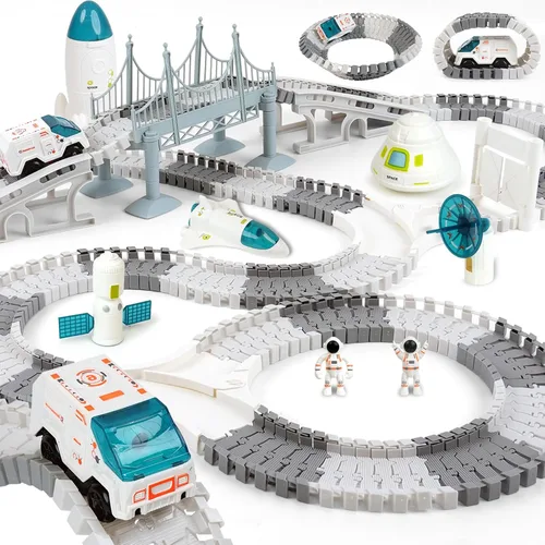 Miniatura 10 de GIAT Juguetes de Pista de Dinosaurios - Los Mejores Regalos de Cumpleaños para Niños y Niñas de 3 4 5 6 7 Años, Pista de Autos de Carreras