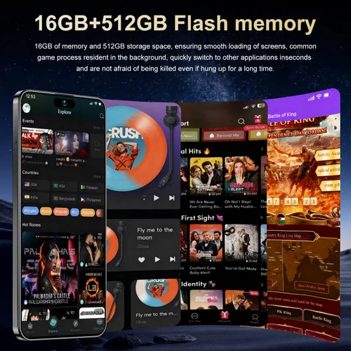 Miniatura 5 de Ecshock Teléfono desbloqueado de 17PM Teléfono celular Android 15.0 16+512GB Smartphone Pantalla HD de 6.99 pulgadas Batería de larga