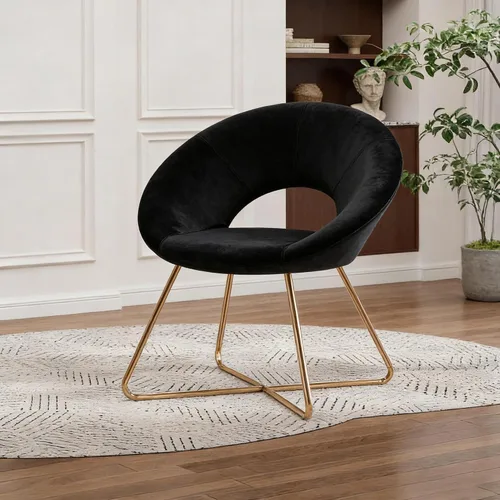 Miniatura 5 de Duhome. - Sillas con diseño moderno de mediados de siglo, para el comedor y la sala de estar, con patas de metal negras industriales, 1 unidad.