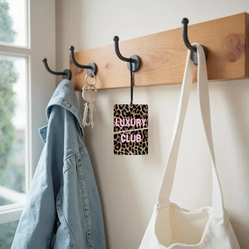 Miniatura 4 de Ambientador de Coche con Estampado de Guepardo Rosa Caliente 3 Piezas para Mujeres, Lindo Ambientador de Papel Colgante con Aroma Dulce, Decoración
