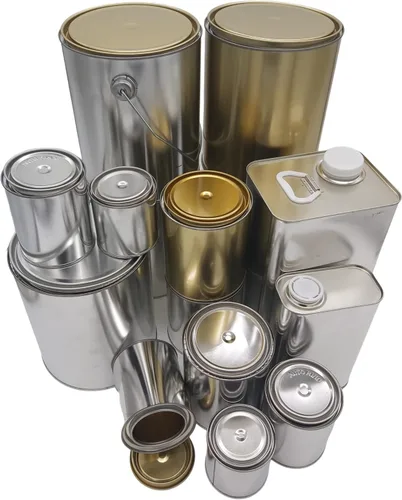 Miniatura 6 de Latas de pintura de metal vacías con tapas para proyectos de bricolaje y profesionales, color plateado y %100 reciclables (paquete de 6)