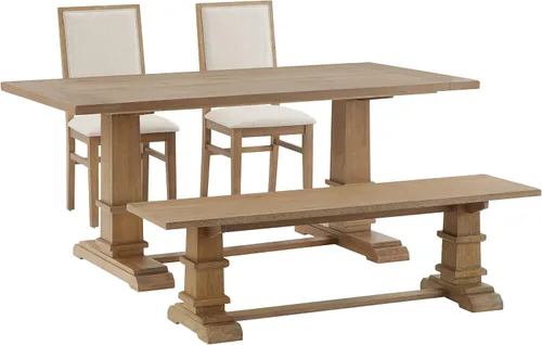 Miniatura 9 de Crosley Furniture Joanna - Juego de mesa de comedor moderna de 9 piezas para 8 personas con sillas tapizadas, roble oscuro/crema