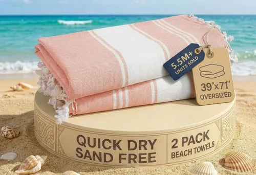 Miniatura 66 de LANE LINEN - Paquete de 4 toallas de playa de gran tamaño, toalla de piscina prelavada, extragrande, de secado rápido y sin arena, toalla de viaje