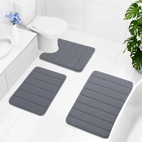 Miniatura 8 de Buganda Tapete de baño de espuma viscoelástica, 47 x 17 pulgadas, ultra suave y antideslizante, absorbente de agua y lavable a máquina, tapete