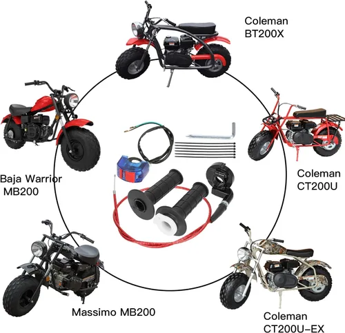 Miniatura 2 de YOXUFA Mini cable del acelerador de bicicleta 7/8 Kit de manillar compatible con Predator 97cc 196cc 212cc Motor Baja DoodleBug DB30 Coleman CT200U