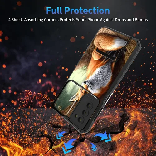 Miniatura 511 de Funda para Samsung Galaxy S22 Ultra 5G, Galaxy S22 Ultra con cubierta de cámara deslizante, funda resistente de doble capa con función atril Black