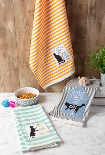 Miniatura 8 de DII Everyday Pets Kitchen Collection - Juego de toallas absorbentes de cocina, 18 x 28 pulgadas, Cat's Meow, 3 unidades Miau de gato