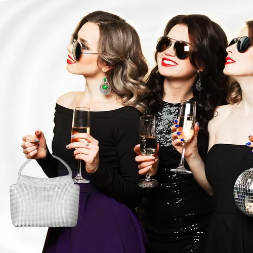 Miniatura 6 de Beaguful Bolsos de mujer con diamantes de imitación de cristal, bolsos de noche con purpurina