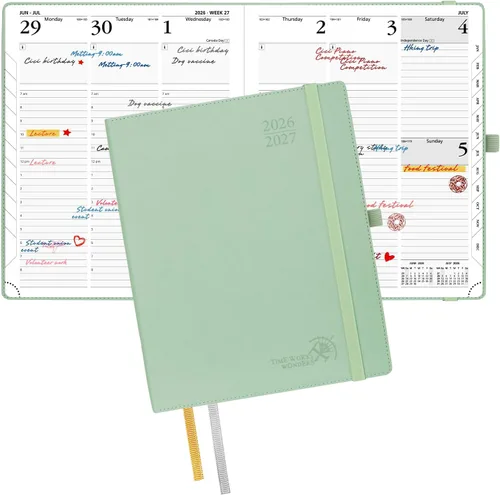 Miniatura 27 de POPRUN Agenda de bolsillo 2026-2027, tamaño del bolso, 4 x 6.25 pulgadas, calendario de bolsillo (julio de 2026 a junio de 2027) para bolso
