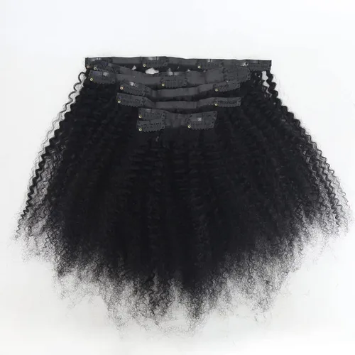 Miniatura 2 de Extensiones de cabello humano rizado afro sin costuras, de poliuretano, brasileño, virgen, afroamericano, 4B 4C, ultrafino, para mujeres negras