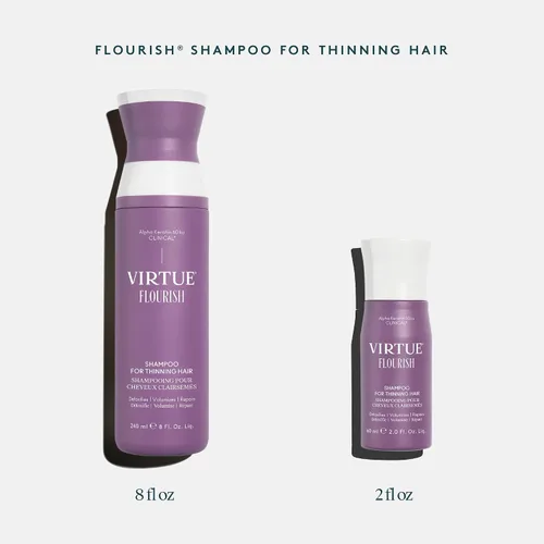 Miniatura 6 de VIRTUE Flourish Champú sin sulfato para cabello fino, Producto para el crecimiento y volumen del cabello, Desintoxica y repara, Seguro