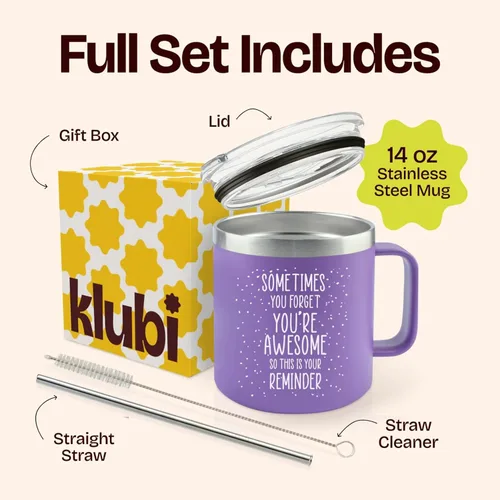 Miniatura 3 de Regalos de cumpleaños para mujeres de la amistad, regalos morados para mujeres, taza de café de 14 onzas, Sometimes You Forget You're Awesome Idea