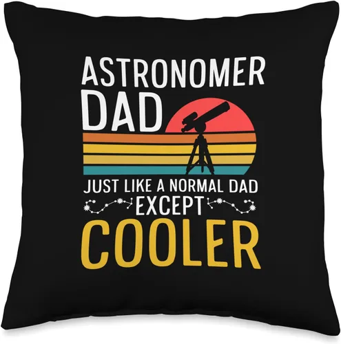 Stargazing Gift Ideas For Astronomy Lover Astronomer Dad Retro Father - Almohada de astronomía vintage, 16 x 16 pulgadas, multicolor