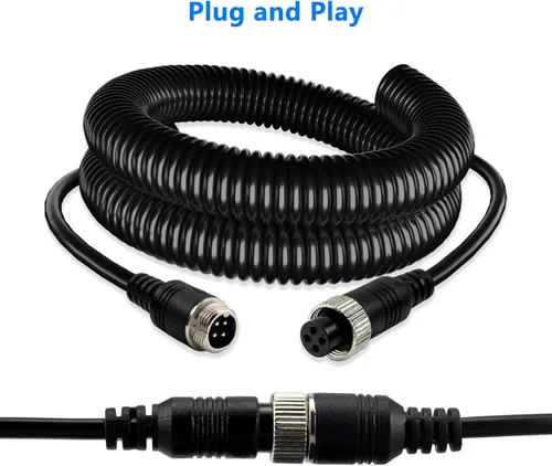 Miniatura 6 de Cable de cámara de 4 pines con cubierta de tubo de corrugación, cable de extensión de video de aviación de 4 pines, cámara de visión trasera CCTV