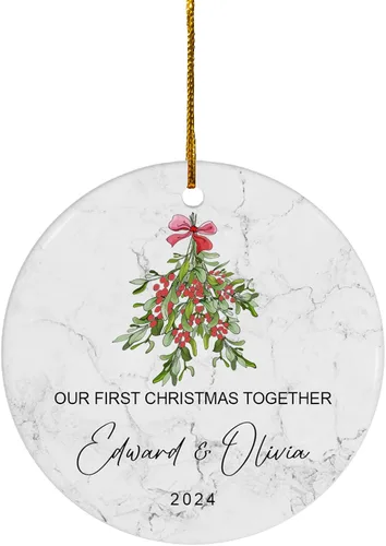 Miniatura 16 de FLOCHIL Adorno personalizado para la primera Navidad del bebé con nombre de foto, adorno personalizado para la primera Navidad, regalos para bebés