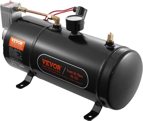 Miniatura 9 de VEVOR Compresor de aire de 12 V con tanque de 0.8 galones/3 L, compresor de aire de bocinas de tren, sistema de compresor de aire a bordo de 120 psi