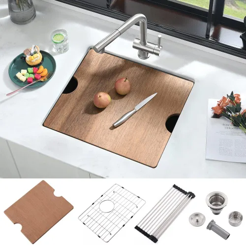 Miniatura 15 de Fregadero de barra negro de 12 pulgadas para montaje inferior de cuarzo-iAnomla 12x15 fregadero de cocina pequeño negro para montaje inferior barra