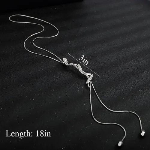 Miniatura 3 de Wiwpar Collar largo con colgante de perla de serpiente para mujer, suéter de diamantes de imitación de cristal, collar de cadena larga, ajustable